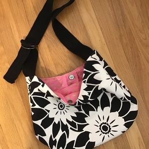 FUN & FUNKY flowered crossbody  tote Handcrafted